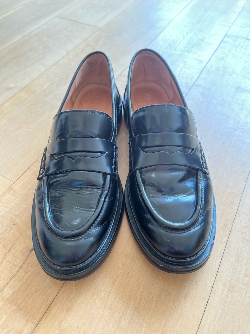 Madewell Black Leather Penny Loafers